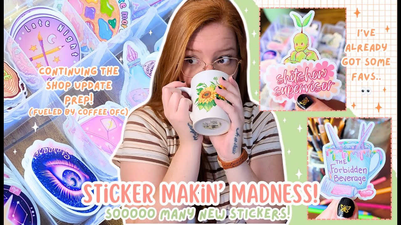 Turning My Art Into Stickers! ✨ Behind-The-Scenes Art Shop Prep