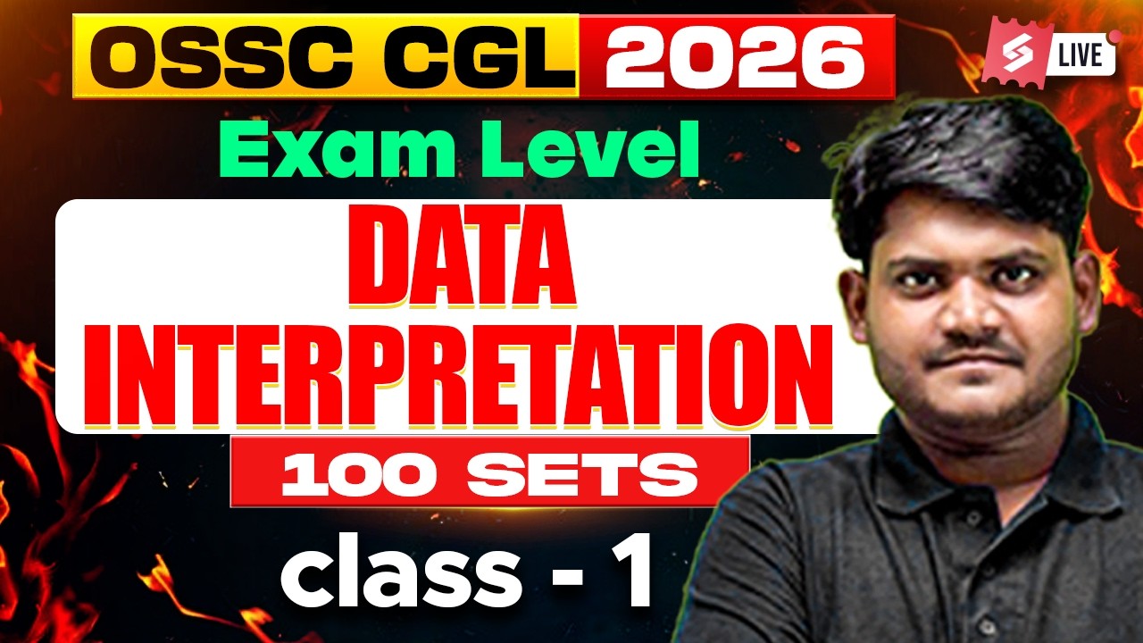 OSSC CGL 2026 | Odisha CGL Maths Classes | Odisha CGL DI Questions By Sarangi Sir