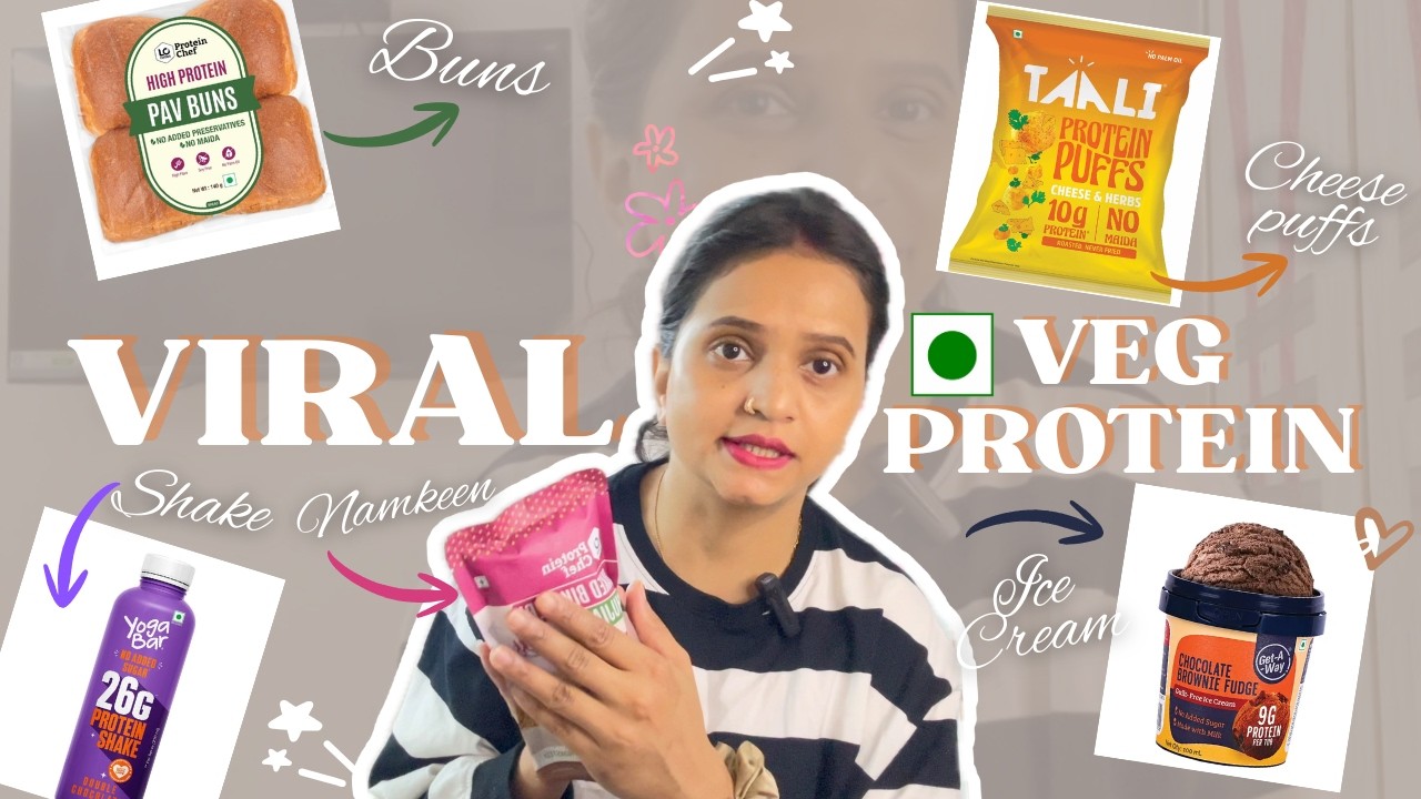 I tried Viral Veg Protein Foods in India| *Ice Cream, Namkeen, Cheese Puffs, Bread & Shake* Review