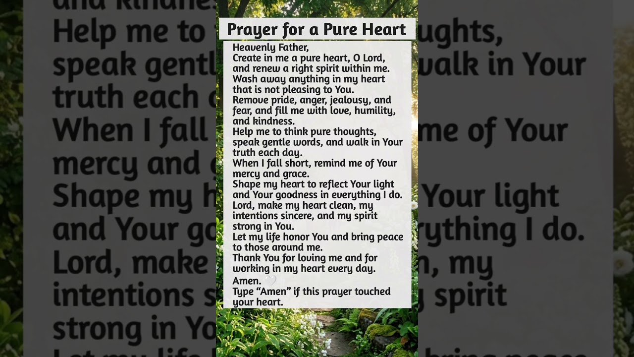 Prayer for a Pure Heart#jesus #prayer #amen #christianprayer