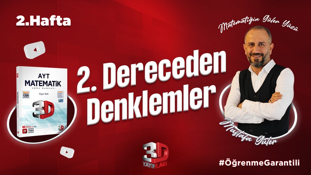 2.Dereceden Denklemler | Tek Video | 3D Kamp 2.Hafta | PDF #öğrenmegarantili