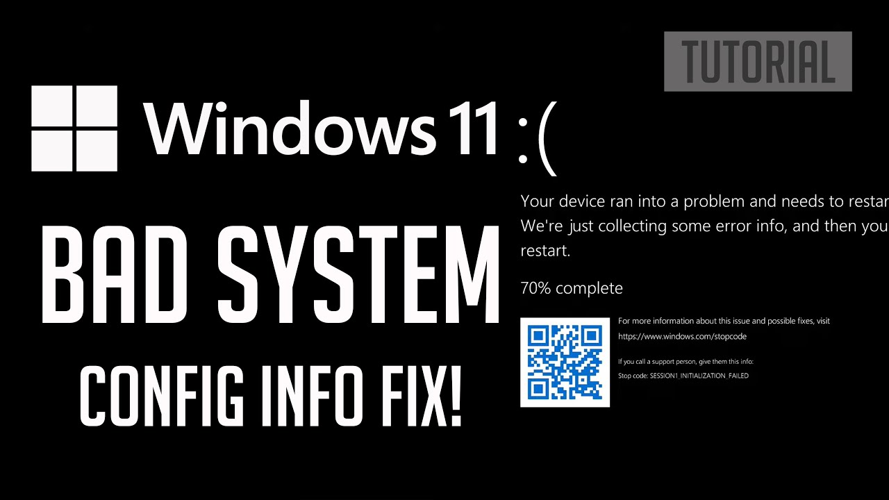 Windows 11 Black Screen Bad System Config Info FIX - [2026]