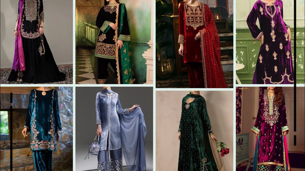 Velvet dresses design for Woman #winterdresses #womanfashion #womandress  #velvetdressdesigns 