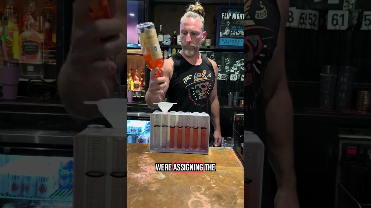 Free pouring like a pro! Precision bartending at its finest. 6 of 7 marks hit with Exacto Pour.