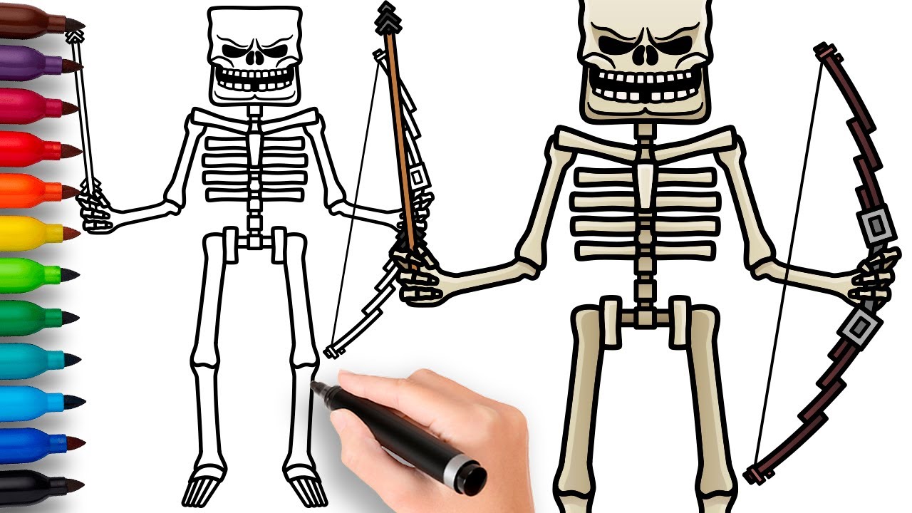 HOW TO DRAW SKELETON | A Minecraft Movie (2025) - Easy Step by Step Drawing