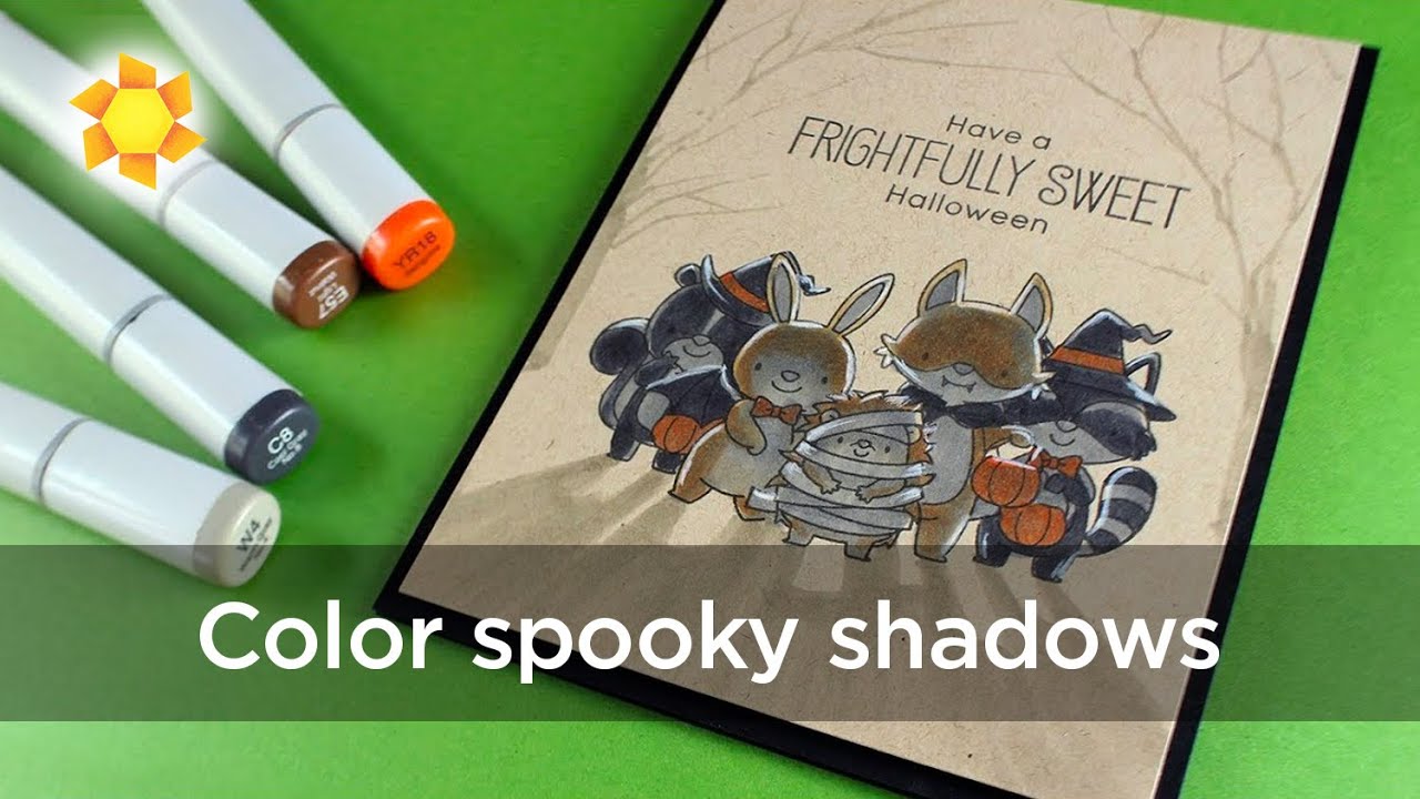Coloring Spooky Shadows on Desert Storm Cardstock