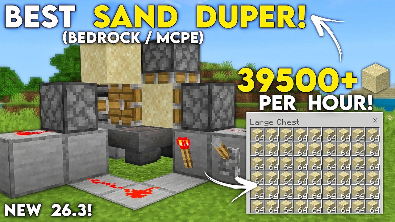 NEW 26.3/1.21+ SAND FARM in Minecraft Bedrock & PE! (39500+/H!)