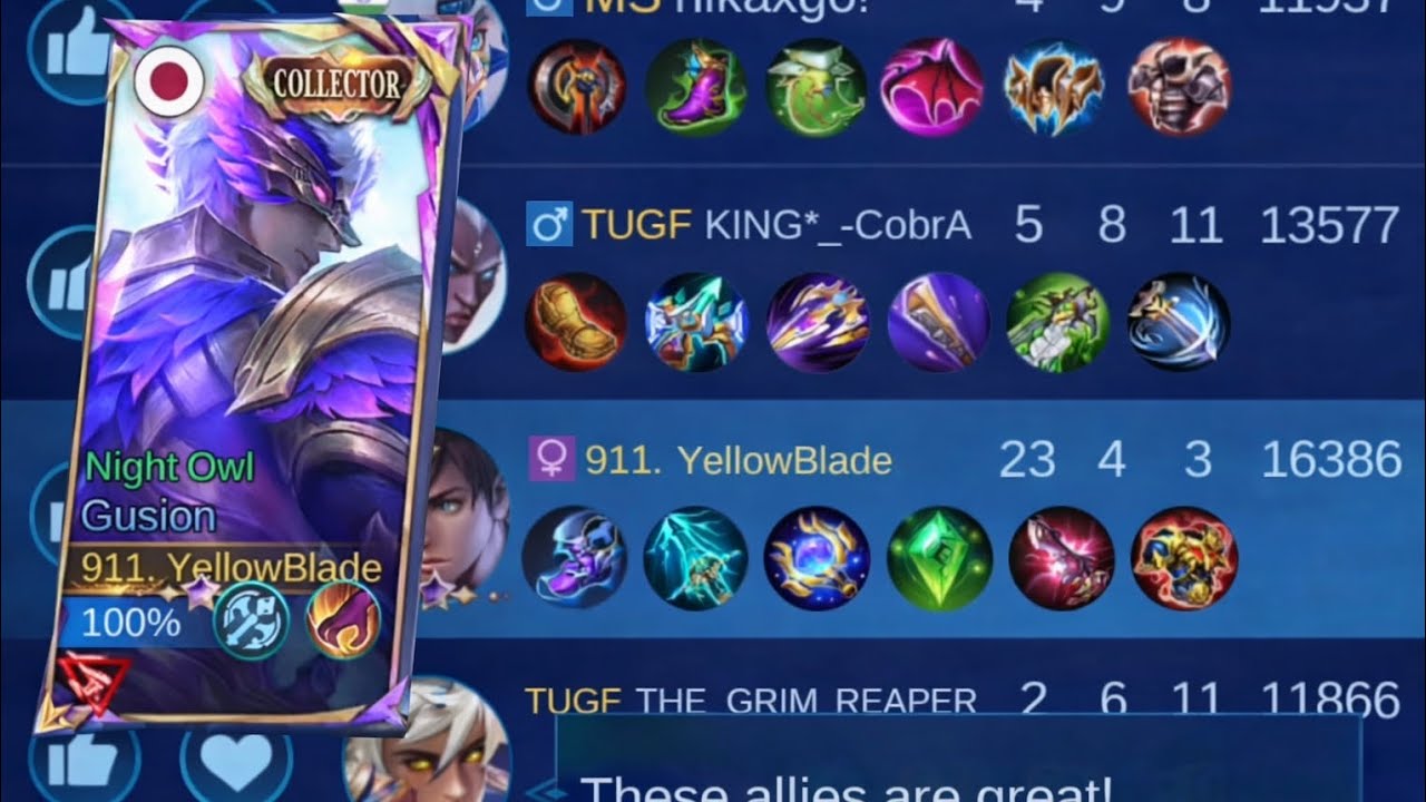 Геймплей Gusion: ранг славы #moba5v5 #mobilelegends #gusionhyper #mlbb