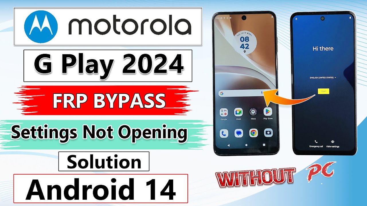 Motorola G Play 2024 Frp Bypass Android 14✅ Settings Not Opening✅ Moto G Play Google Account Unlock✅