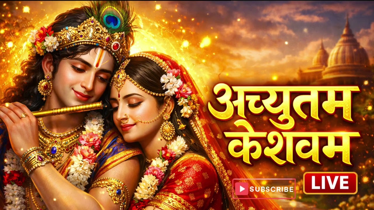 अच्युतम केशवम | मन को शांति देने वाला मधुर कृष्ण भजन | Radha Krishna Bhajan LIVE