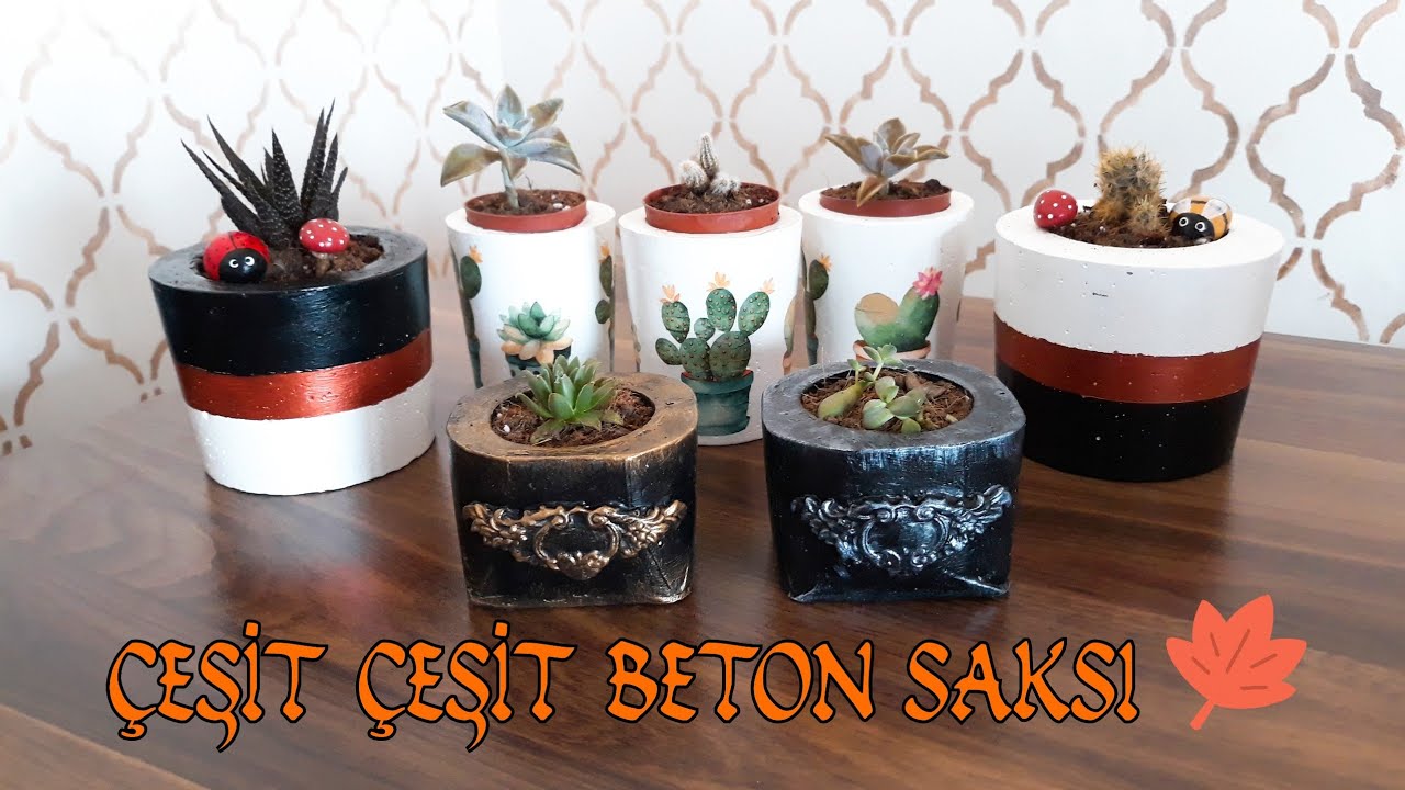 Meyve Suyu Kartonu ve Plâstik Kaplarla Beton Saksı Yapımı + Boyama