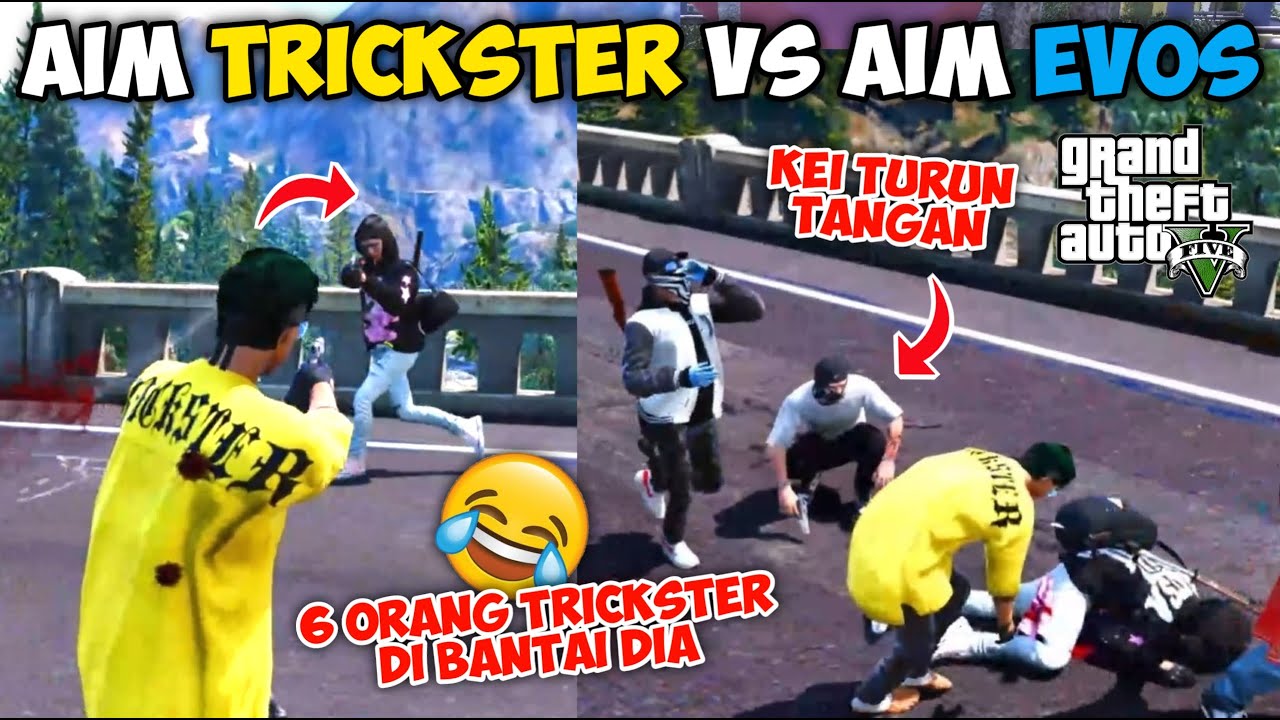 AIM STAR TRICKSTER VS AIM STAR EVOS !! KEI SAMPAI TURUN TANGAN IKUT ADU AIM !! - GTA 5 ROLEPLAY