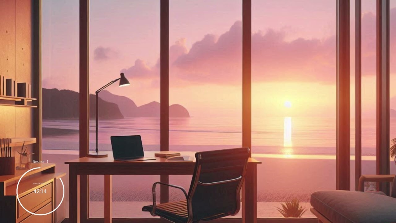 2HR STUDY WITH ME | 50/10 Minute Intervals |white noise + ocean waves |