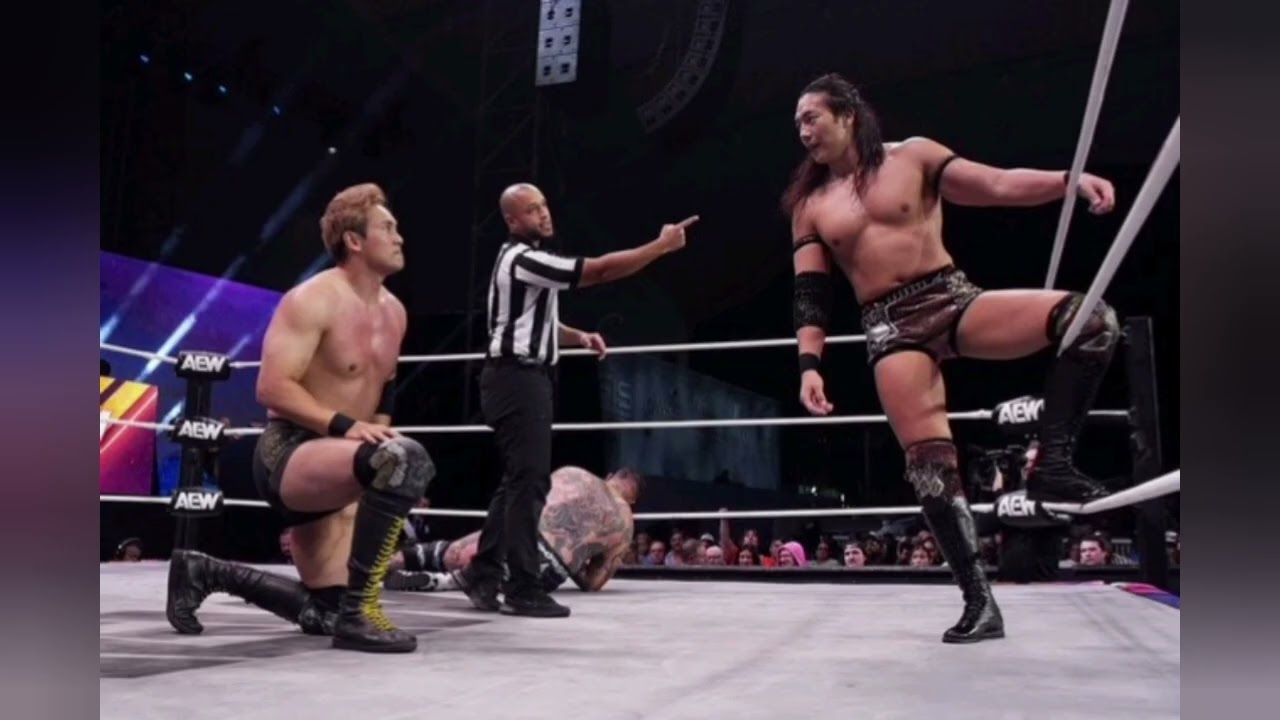 【ＡＥＷ】オカダ・カズチカ＆竹下幸之介が世界タッグ王座取り失敗　不仲露呈でオカダがフォール負け