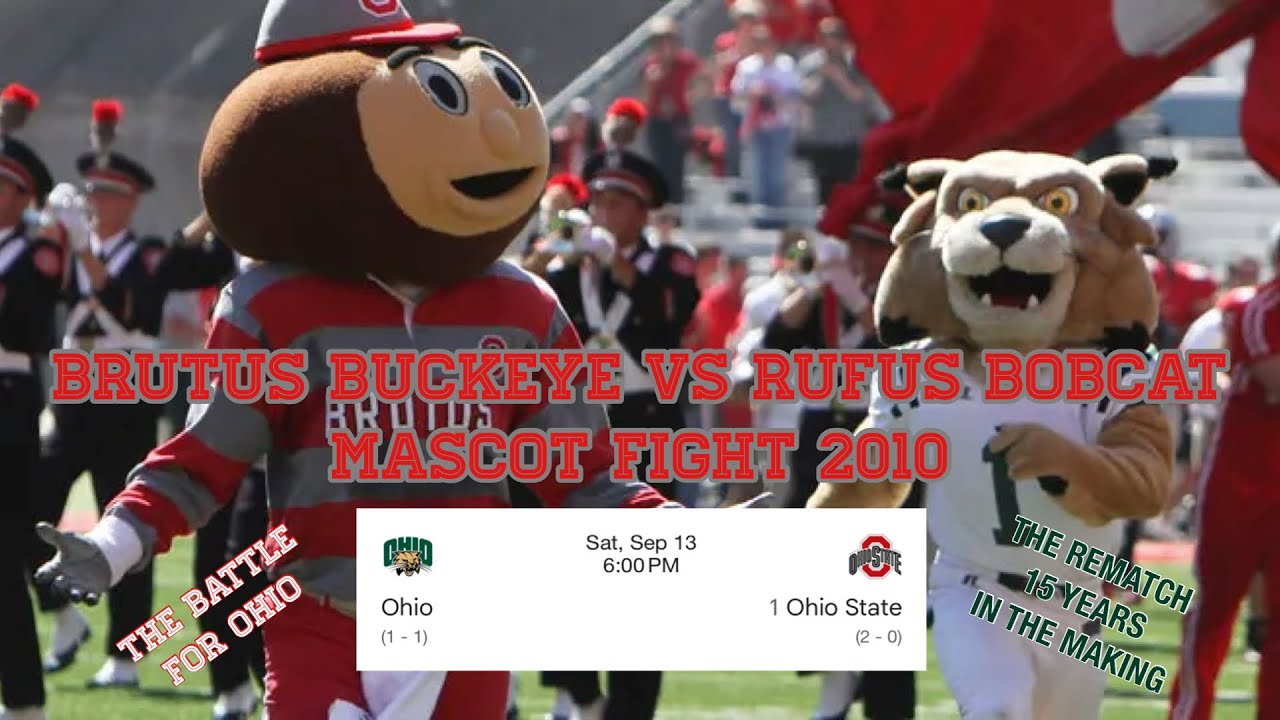 Brutus Buckeye Vs Rufus Bobcat Mascot Fight 2010 (IN HONOR OF 2025 GAME)