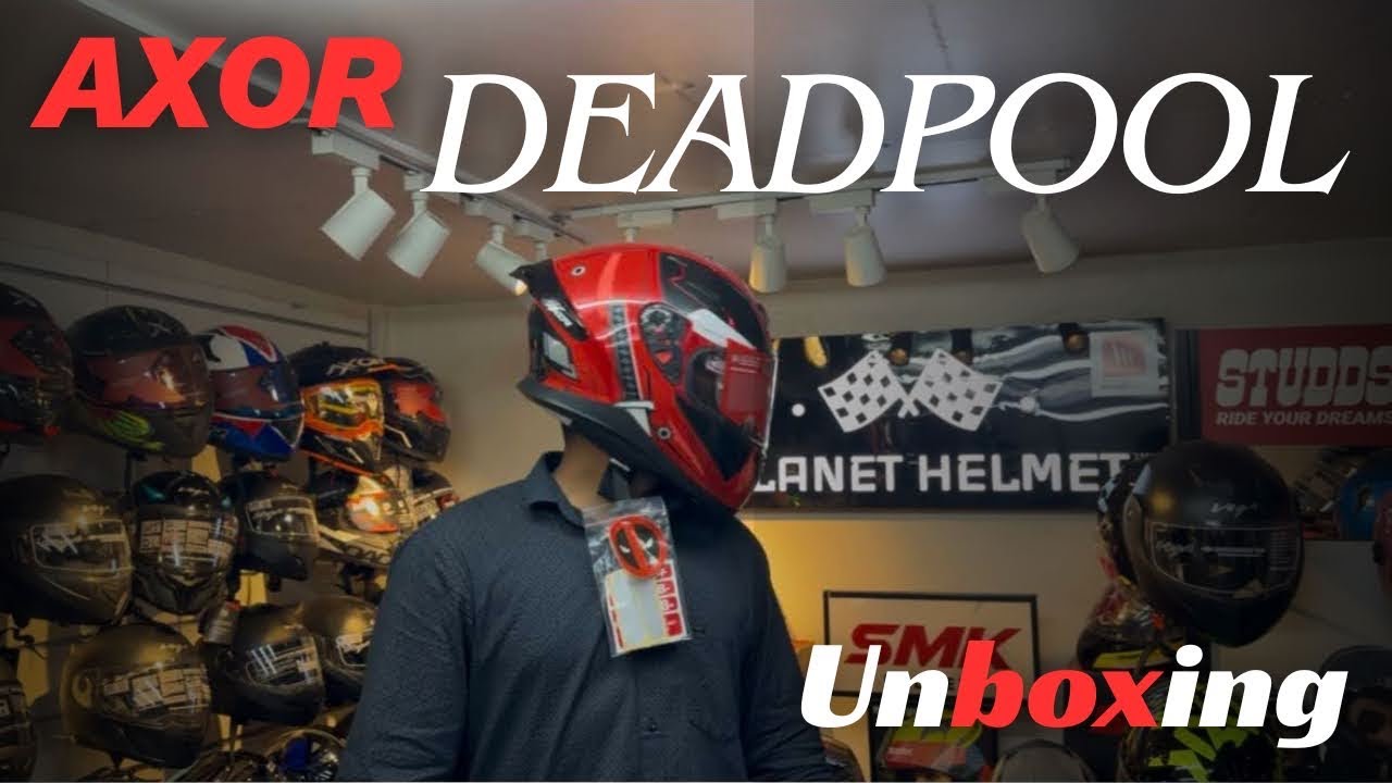 Axor Deadpool Helmet UNBOXING 🔥 | Helmet Under ₹6000!”😳 | New helmet Crazy Looks 🙂‍↔️