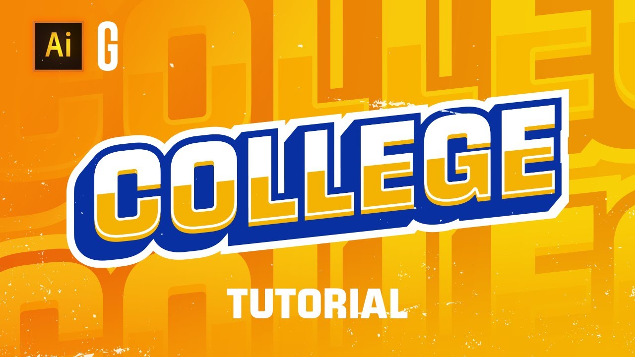 Illustrator Tutorial | Creando un Sticker de Texto | College Text Sticker