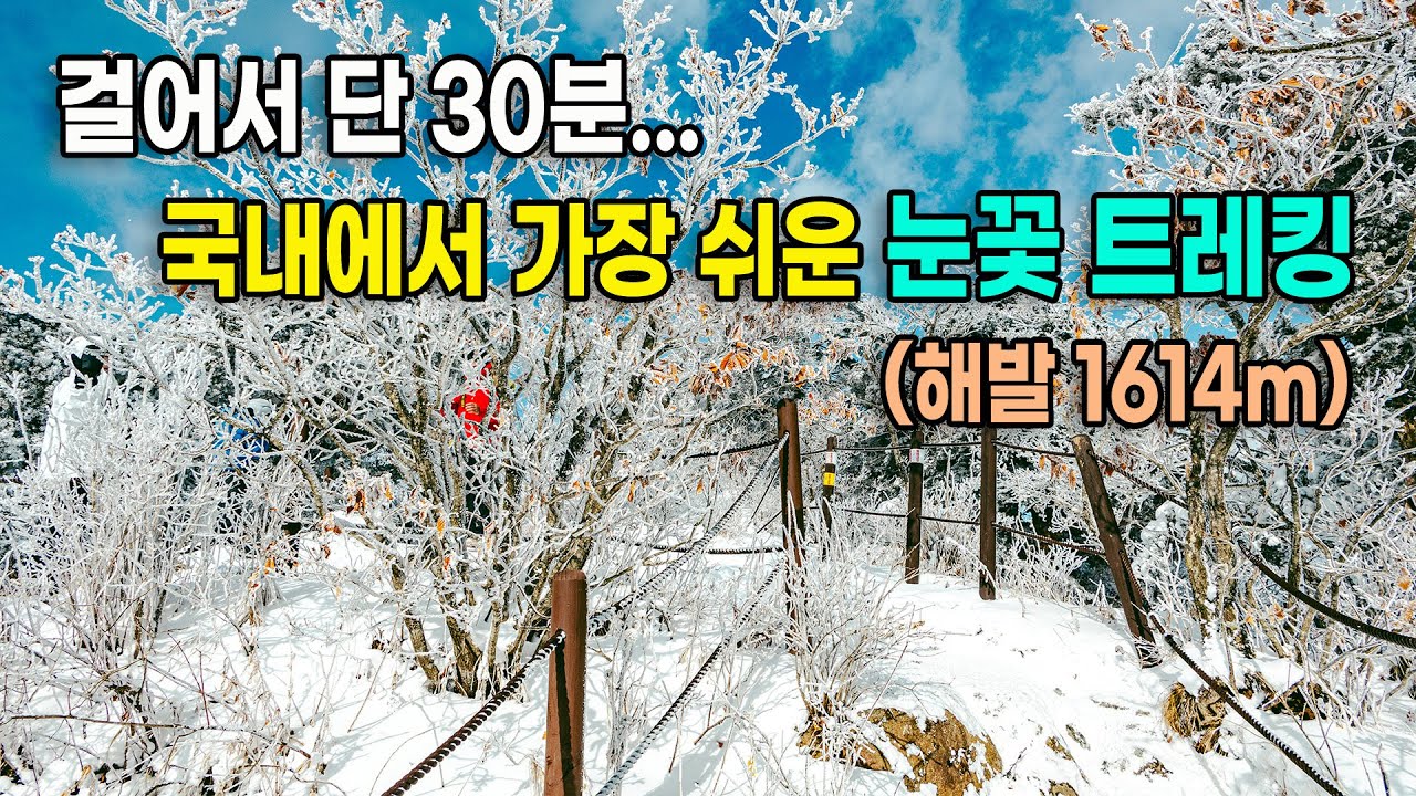 해발 1614m 까지 걸어서 30분 만에 갈 수 있는 국내 겨울 최고의 눈꽃 산행지 , 무주 덕유산 향적봉과 중봉 트레킹 코스를 소개합니다.