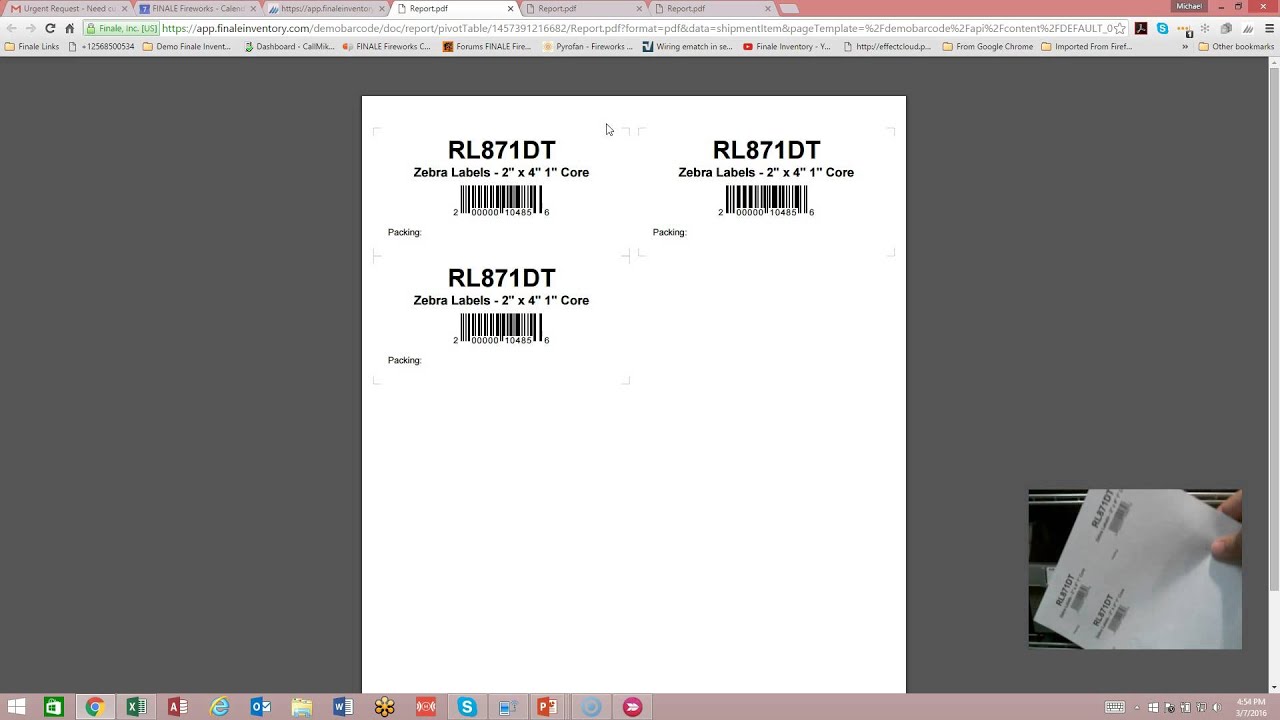 Printing Barcode Labels before you Receive items