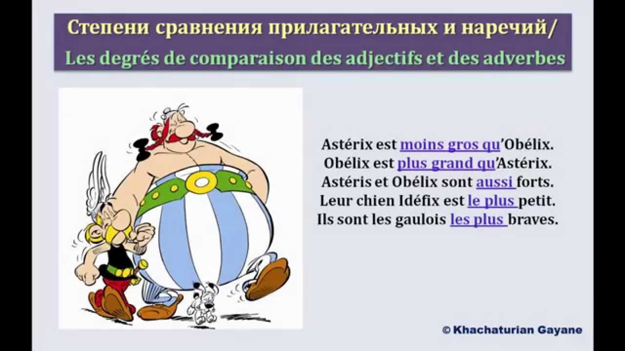 Уроки французского #82: Степени сравнения во французском языке. Degrés de comparaison