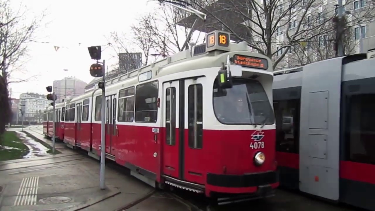 Straßenbahn Wien - Westbahnhof u.a., Linien 1, 2, 5, 6, 9 und 18 [HD]