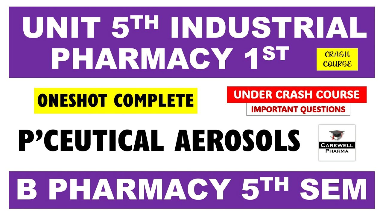 Aerosols | Unit 5 Industrial Pharmacy 5th semester | Demo | Crash Course | Carewell Pharma