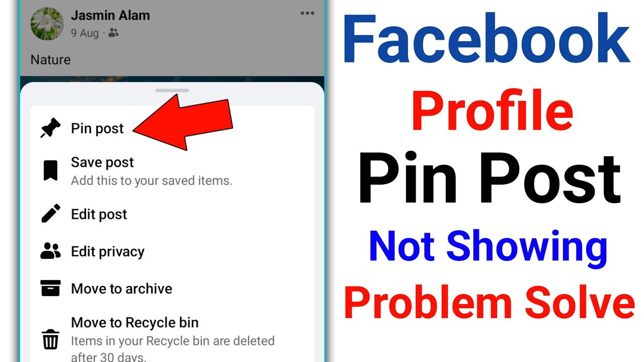 Facebook Profile Pin Post Option Not Showing। Fix Pin Post Option Not Showing On Facebook Profile