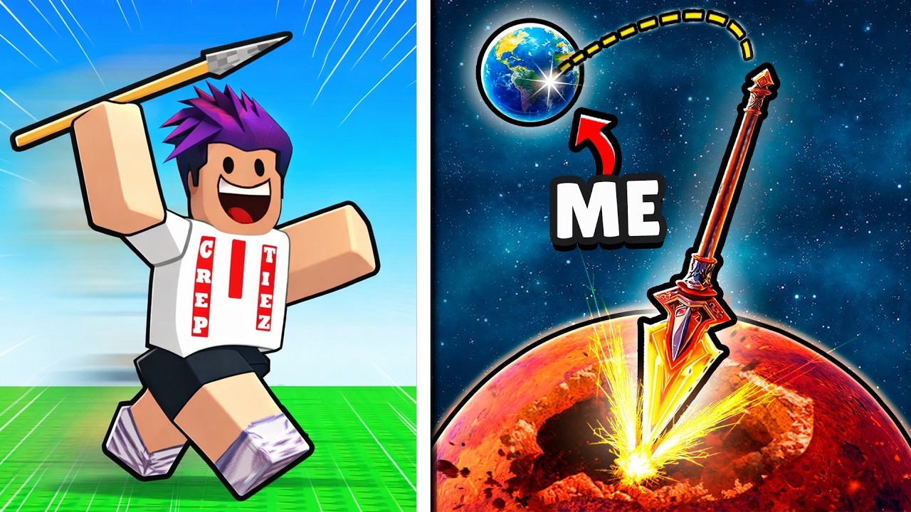 رميت اسرع رمح مسافة 9999 بالعالم اليوم موعد لعبتنة الجديدة في لعبة roblox !!