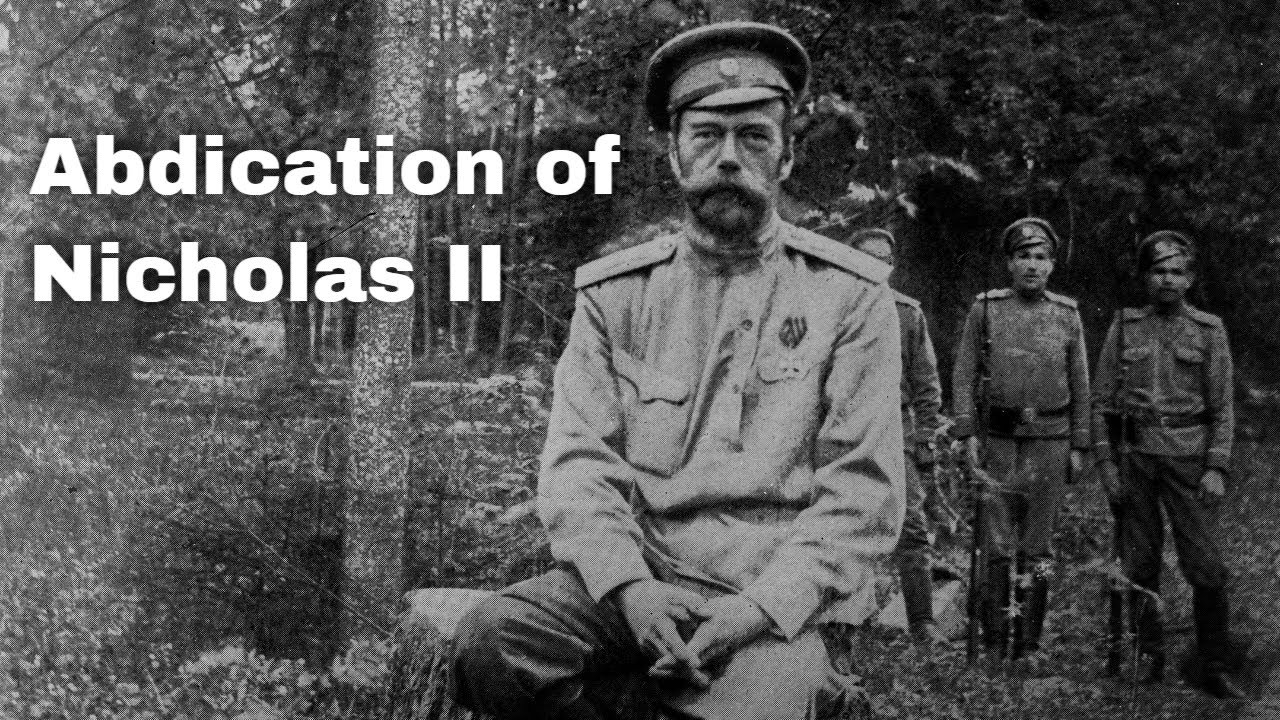 15th March 1917: Tsar Nicholas II abdicates the Russian throne, ending centuries of Romanov rule