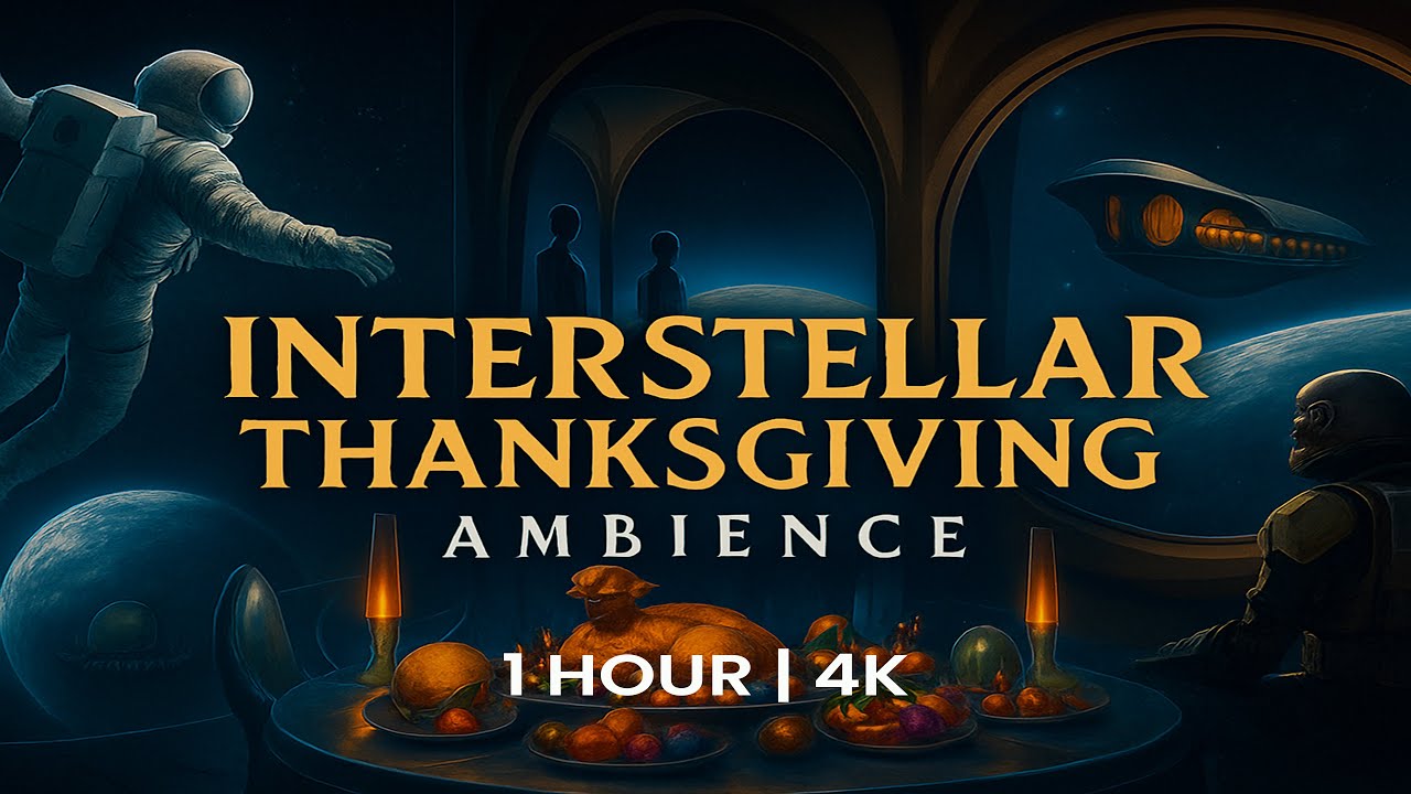 Interstellar Thanksgiving Ambience | Cosmic Feast, Space Station & Astronaut (1 Hour | 4K)