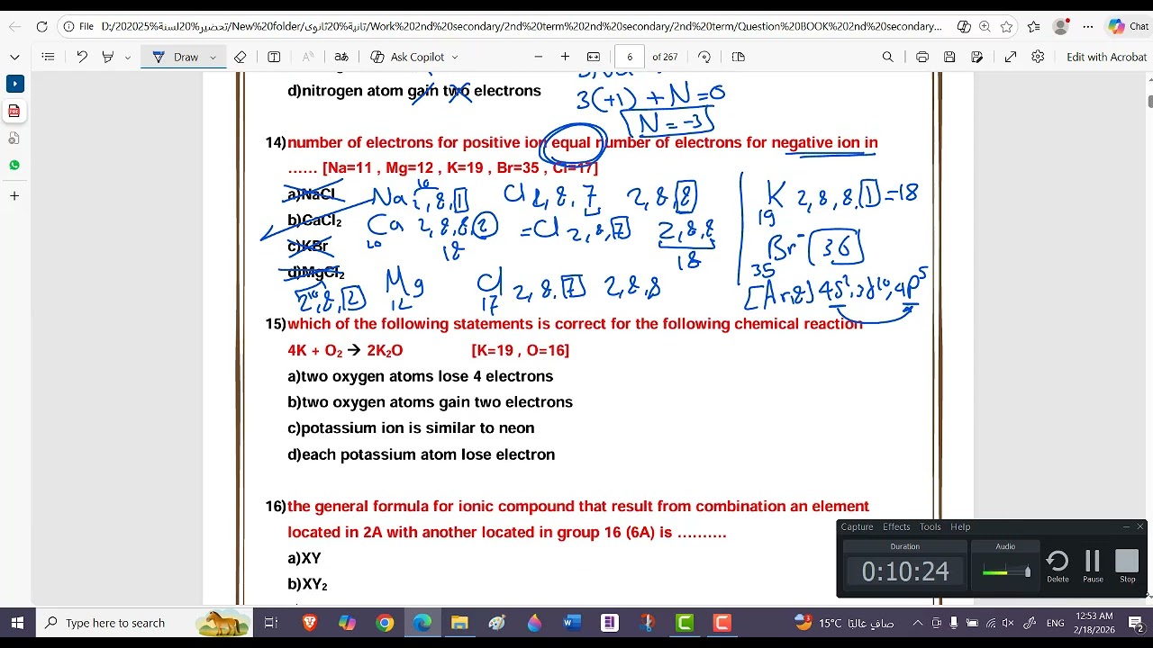 Homework 1 chapter (1) lesson (1) Ionic bonds