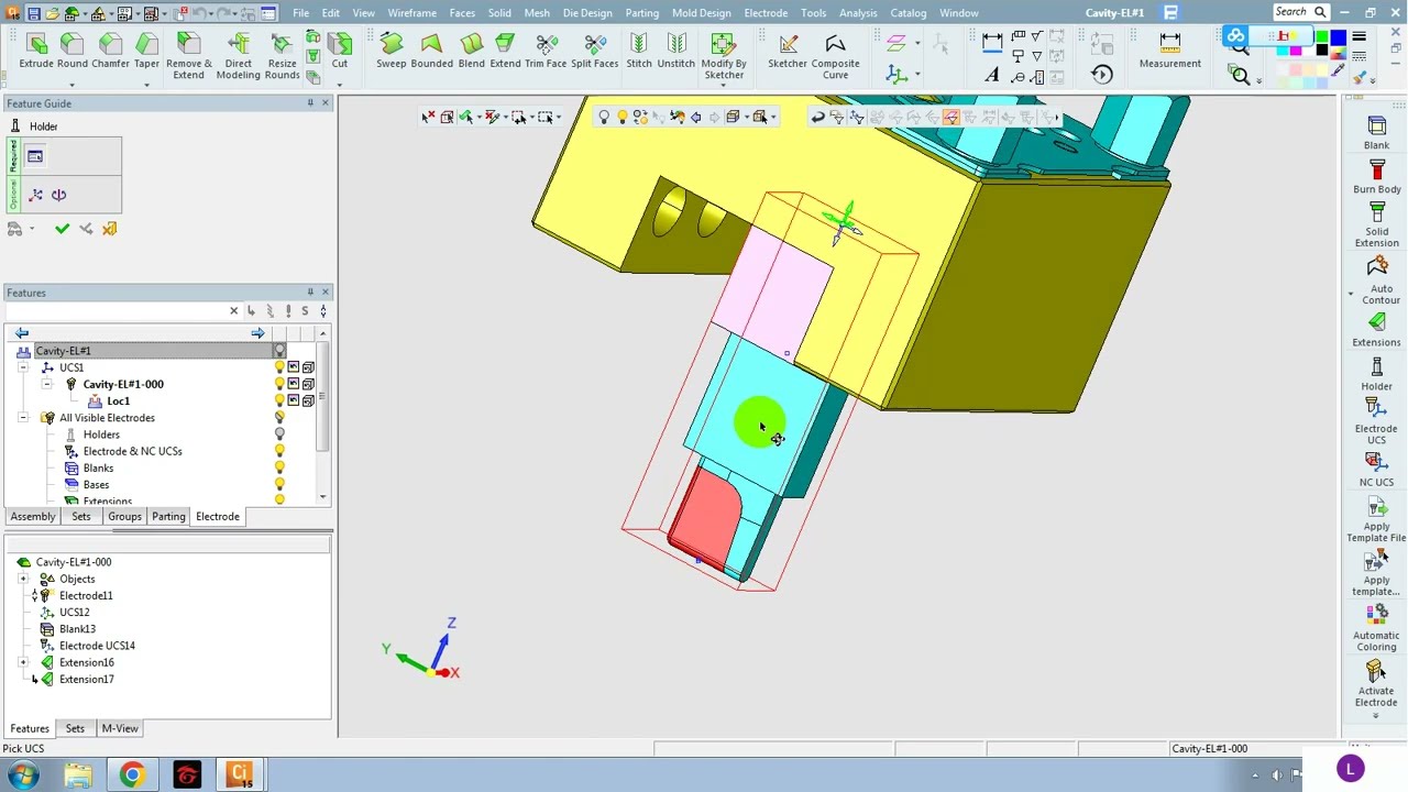 34 - tách điện cực - cimatron