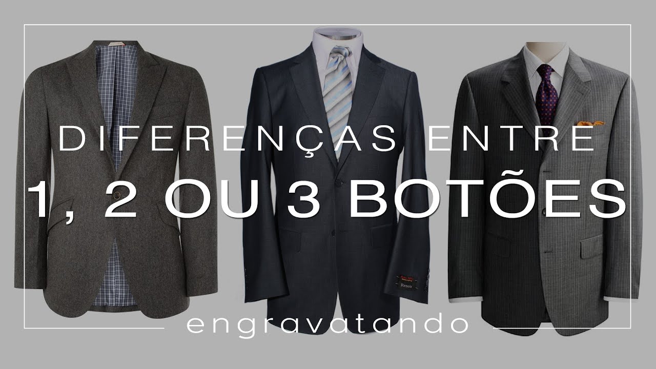 Diferenças entre paletós com 1, 2 e 3 botões