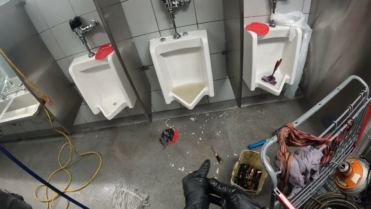 urinals plugged