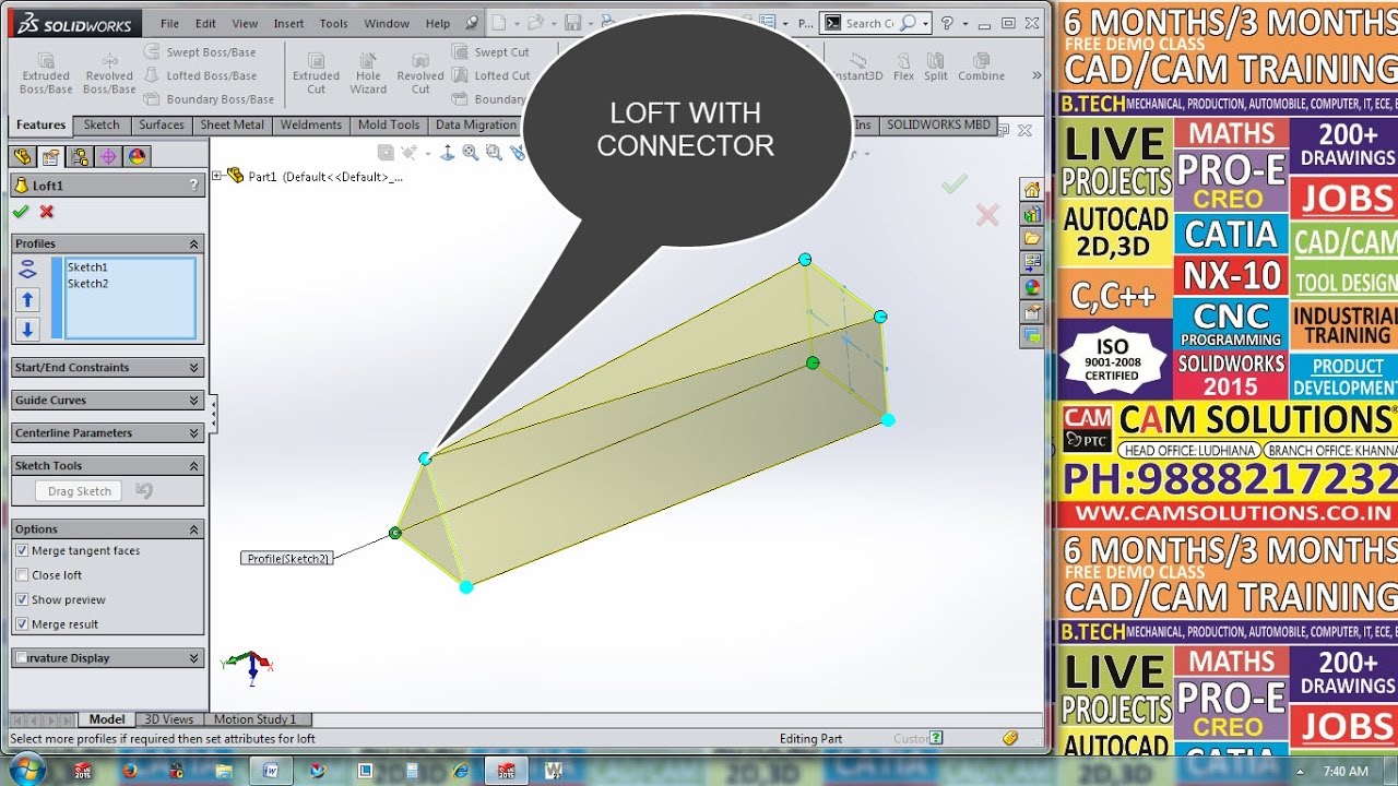 Solidworks loft command Tutorials