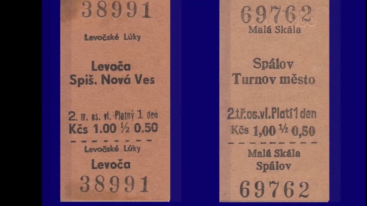 Lepenkov&eacute; l&iacute;stky ČSD/The Edmondson's Tickets Of CSD (Czechoslovakia), 1-10km, 1,- Kčs