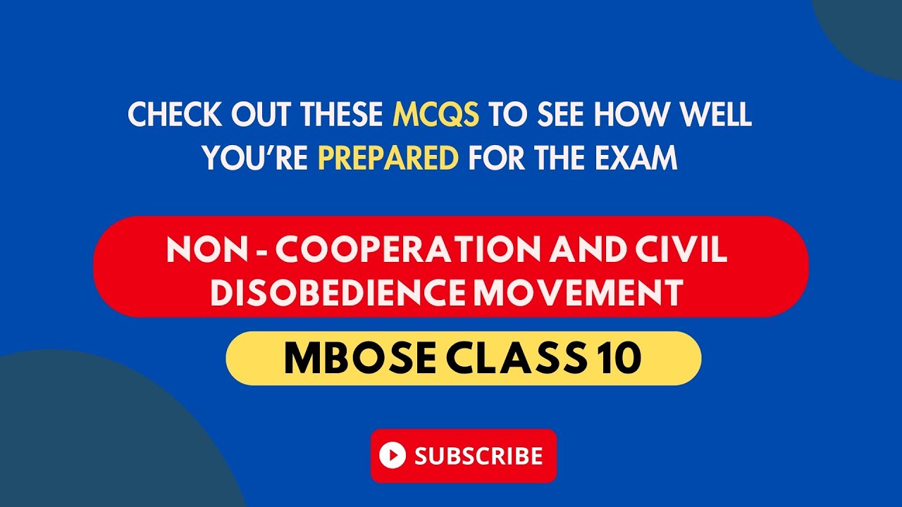 Non-Cooperation & Civil Disobedience Movement | Complete MCQ