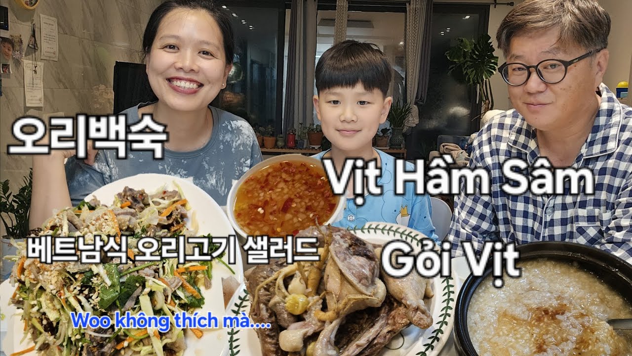 Tuyết đầu mùa làm Vịt hầm sâm Gỏi vịt bắp cải cháo cháy ngon linh đình