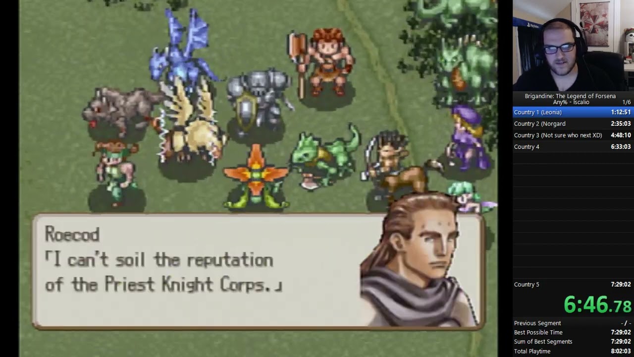 Brigandine: The Legend of Forsena Any% Iscalio Speedrun in 5:51:54