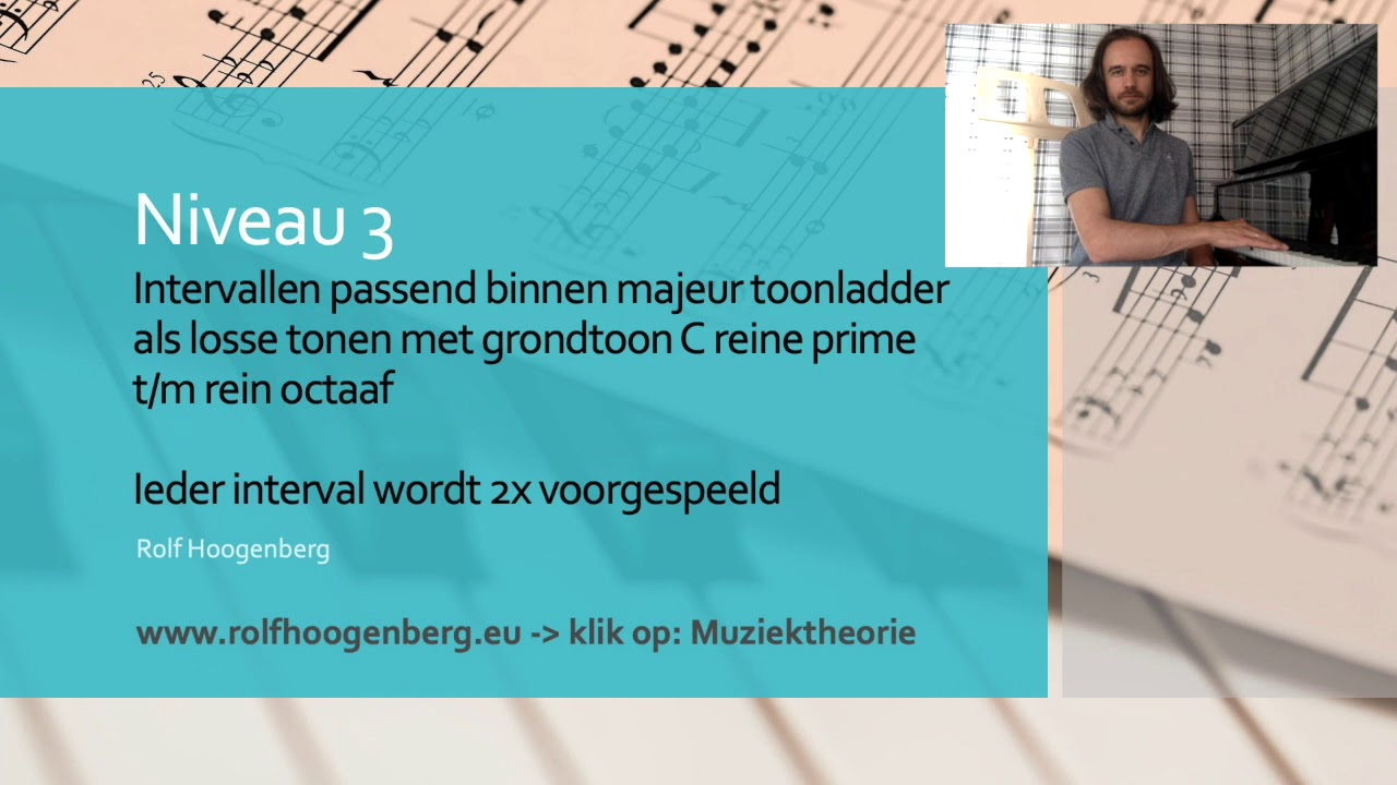 Gehoortraining niveau 3 Intervallen als losse tonen met grondtoon C 1 tm 8