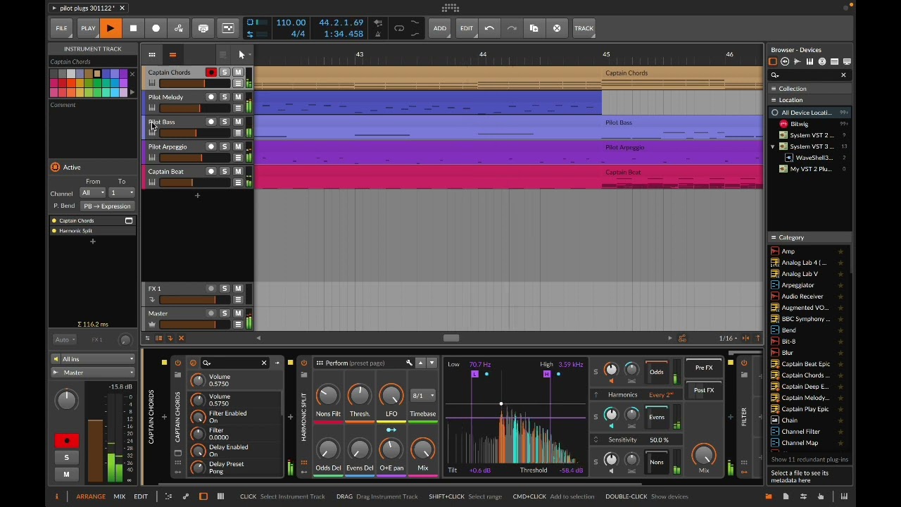 Mixed in Key Pilot Plugins in Bitwig studio full track