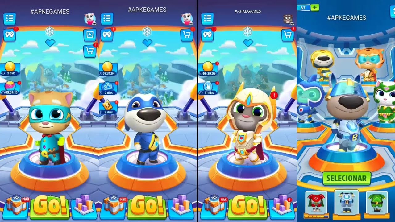 Talking Tom Hero Dash all events Mythic Ginger vs Hurricane Hank vs Bunny Ben vs Tiger Roar Ginger