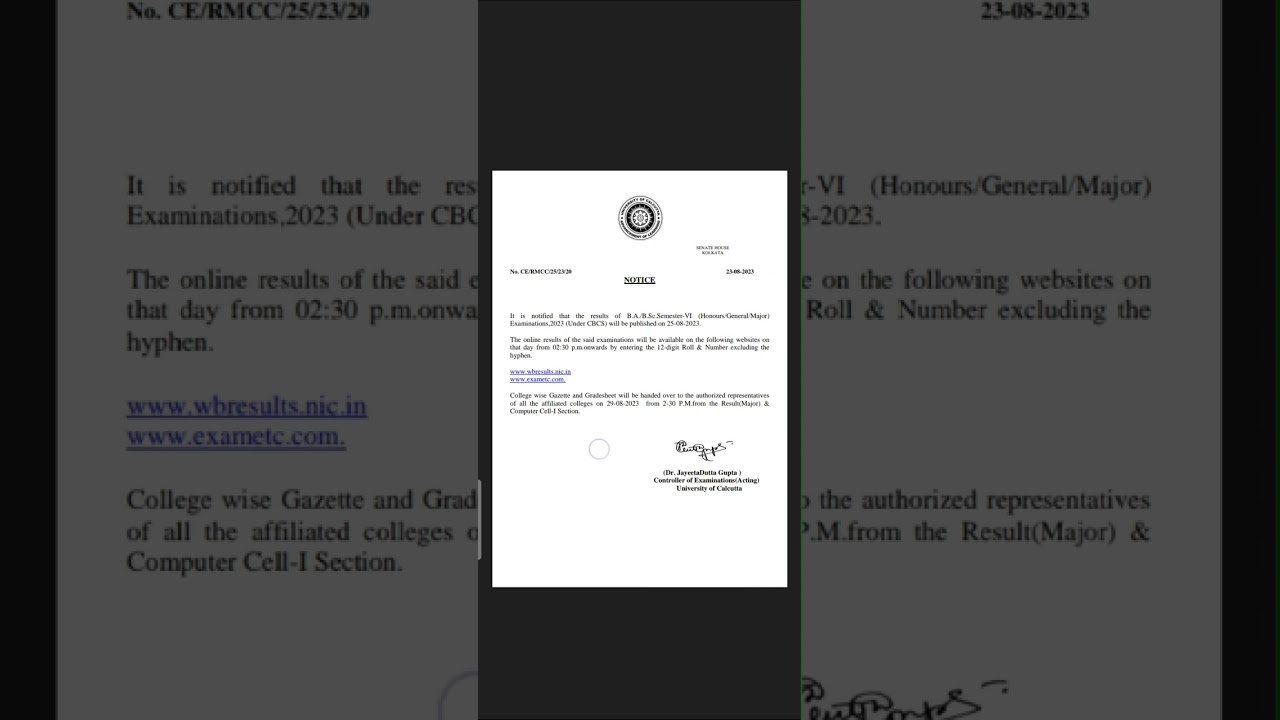 ||CU SEM-6 results Notice 2023||BA BSC BCOM||