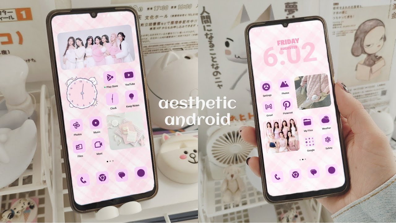 Как сделать свой телефон эстетичным🌷Настройка Android, тема kpop babymonster, эстетичный Realme C53