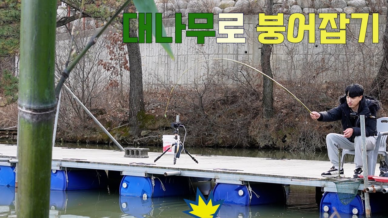 대나무 낚시대 만들어서 붕어낚시 정복하기