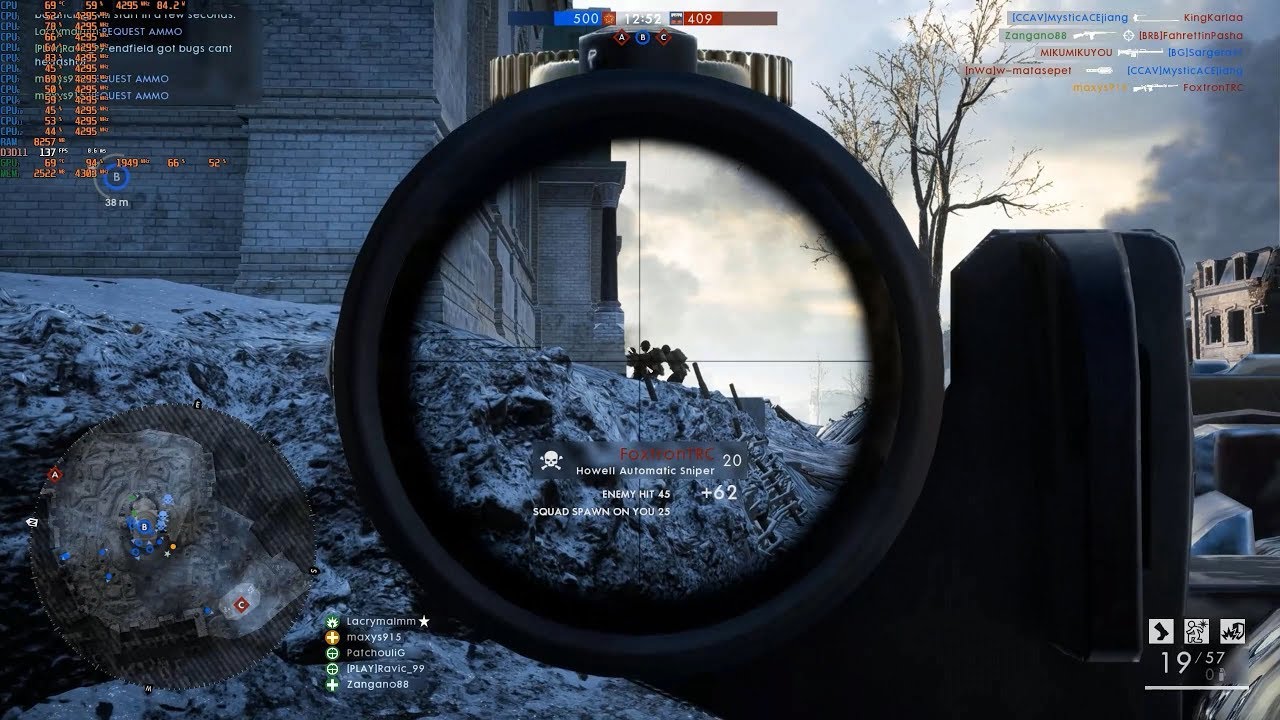 [BF1 PC] 101 Kills with Howell Automatic Sniper on CQ Tsaritsyn