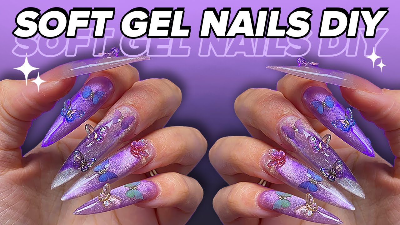 [GELLY FLEX GEL X] Summer Festival Butterfly Nail Art 🦋 How to Nail extensions at home/Soft Gel Tips