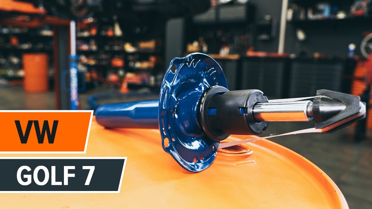 How to change a front shock strut on VW GOLF 7 [TUTORIAL AUTODOC]