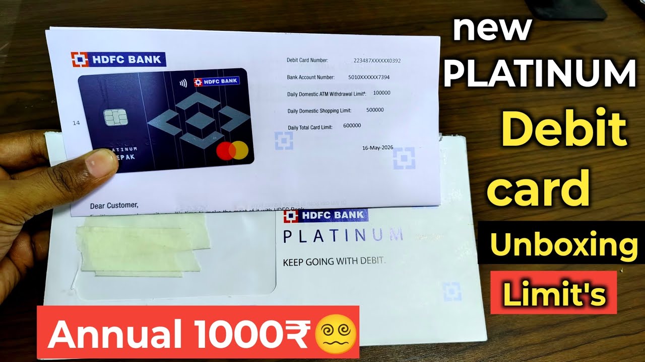 New HDFC Bank Platinum Debit Card Unboxing | HDFC Platinum Debit Card Annual Charge, ATM Withdrawal
