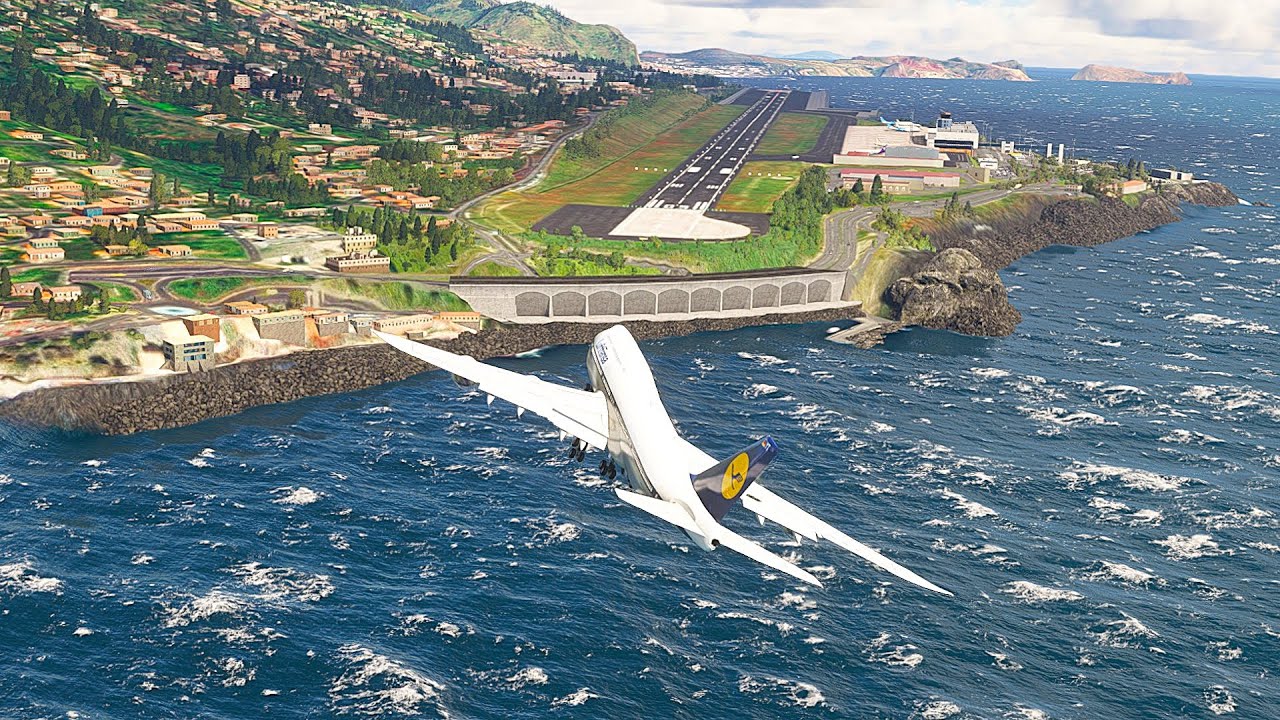 Insane moment! Lufthansa B747 Turns Back After landing go Around at Medeira International Airport